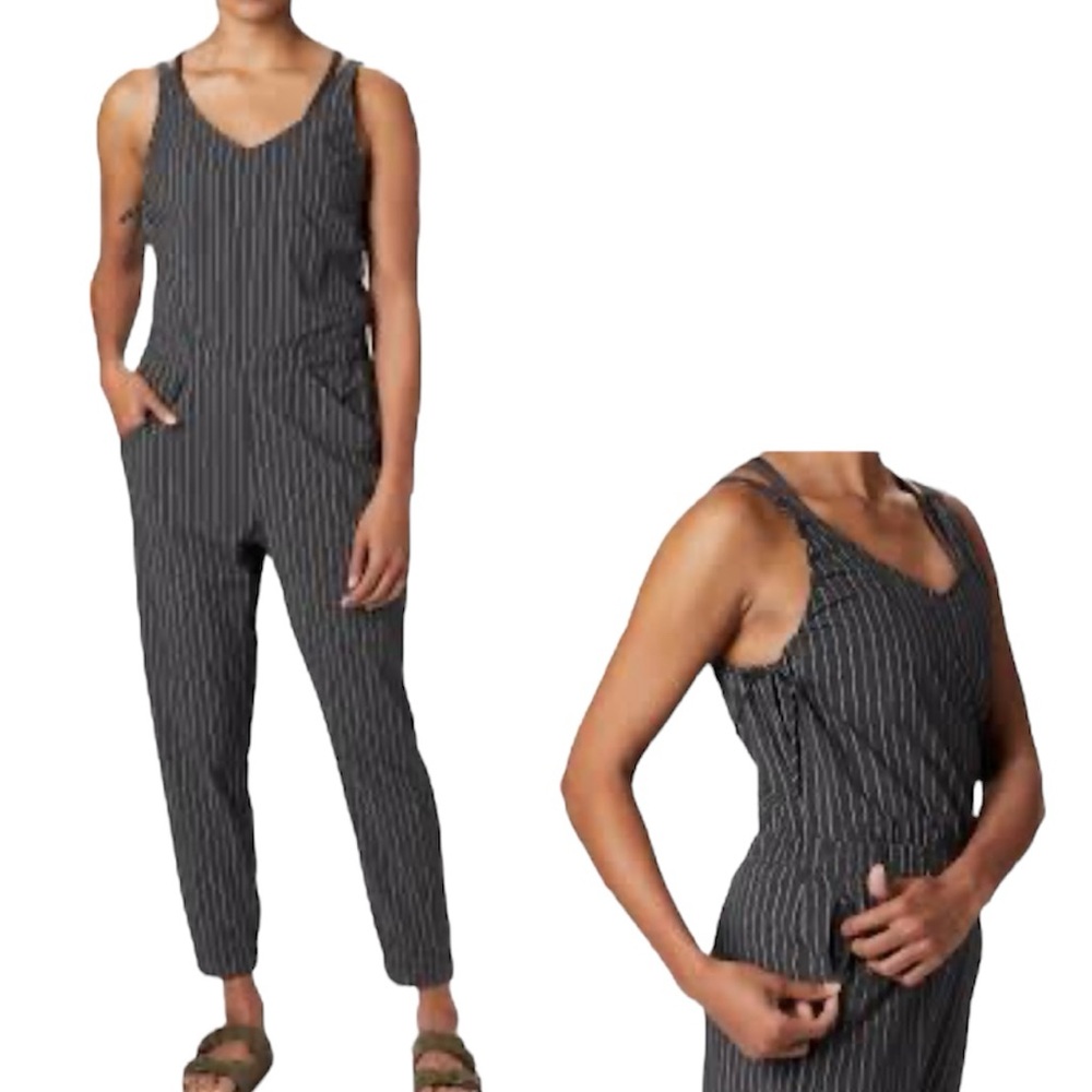 Mountain Hardwear Striped Jumpsuit Gray White 8